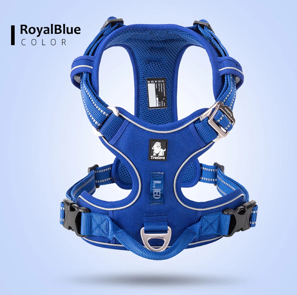 Truelove Pet Harness Nylon Webbing with 3M Reflection Adjutable Aluminum Alloy for Big Medium Small Dog TLH56512