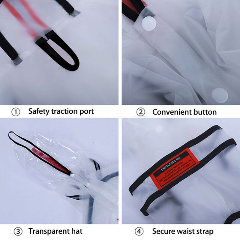 Dog Raincoat Puppy Four Feet Hooded Transparent Waterproof Windproof Teddy Small Large Dogs Rain Out Clothes For Pet Supplies