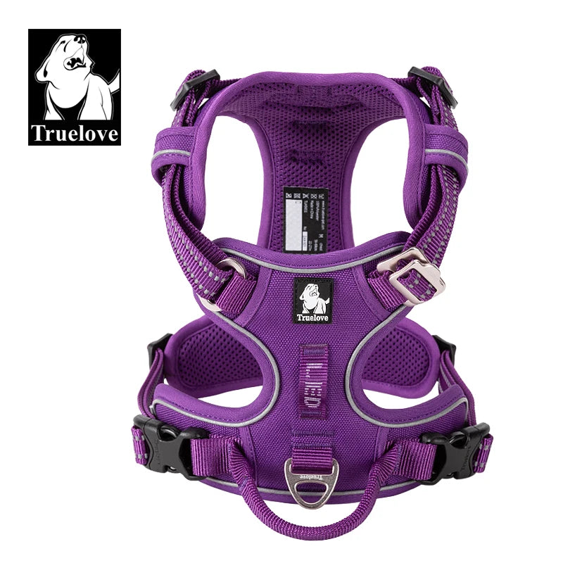 Truelove Pet Harness Nylon Webbing with 3M Reflection Adjutable Aluminum Alloy for Big Medium Small Dog TLH56512