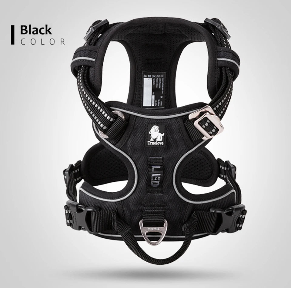 Truelove Pet Harness Nylon Webbing with 3M Reflection Adjutable Aluminum Alloy for Big Medium Small Dog TLH56512