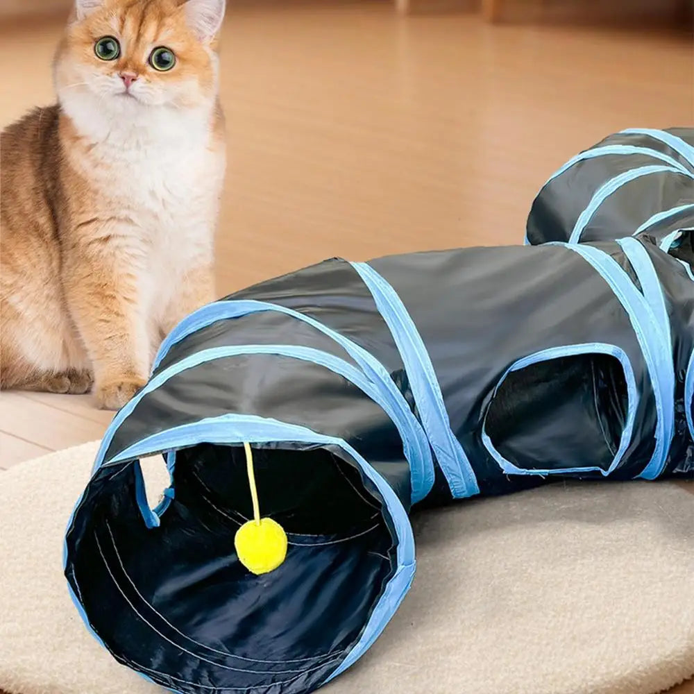 Cat play tunnel interactive toy Cats Scratching Running Toy Foldable Breathable Drill Barrel Indoor Pet cat passage amusing toys