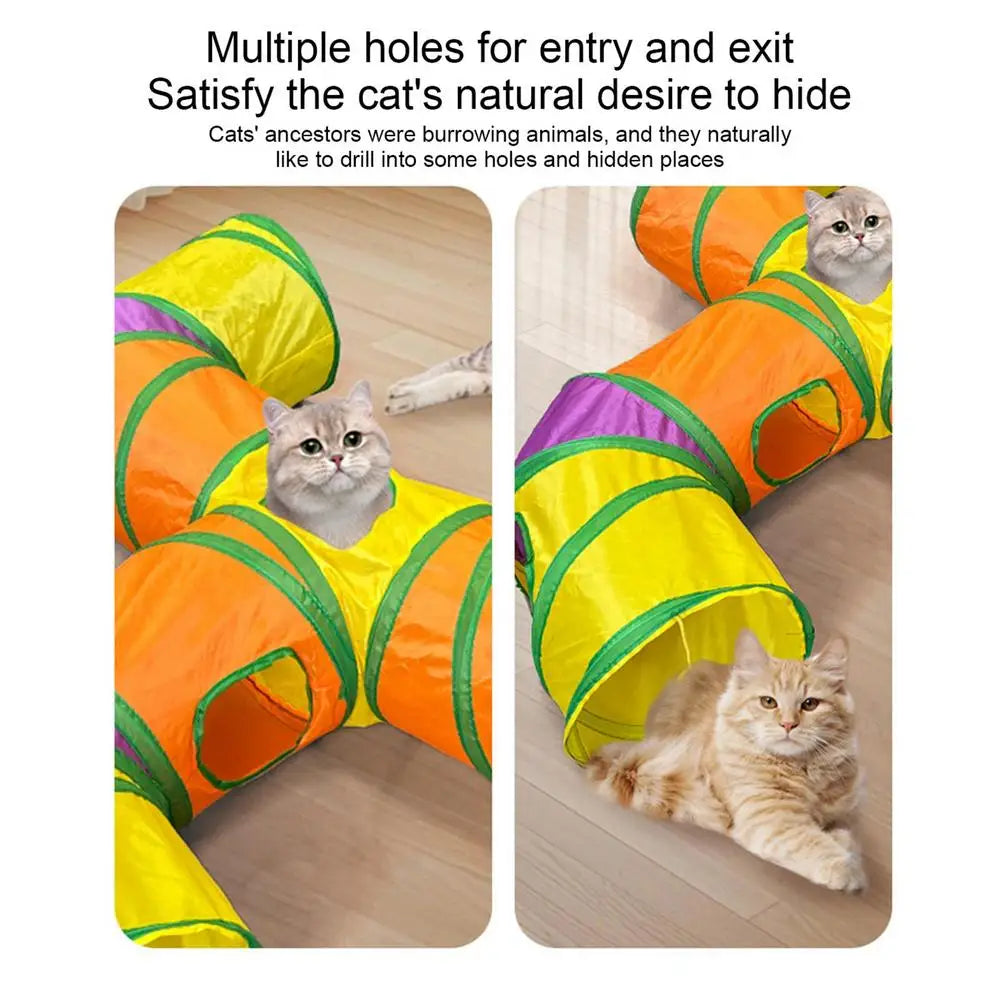 Cat play tunnel interactive toy Cats Scratching Running Toy Foldable Breathable Drill Barrel Indoor Pet cat passage amusing toys