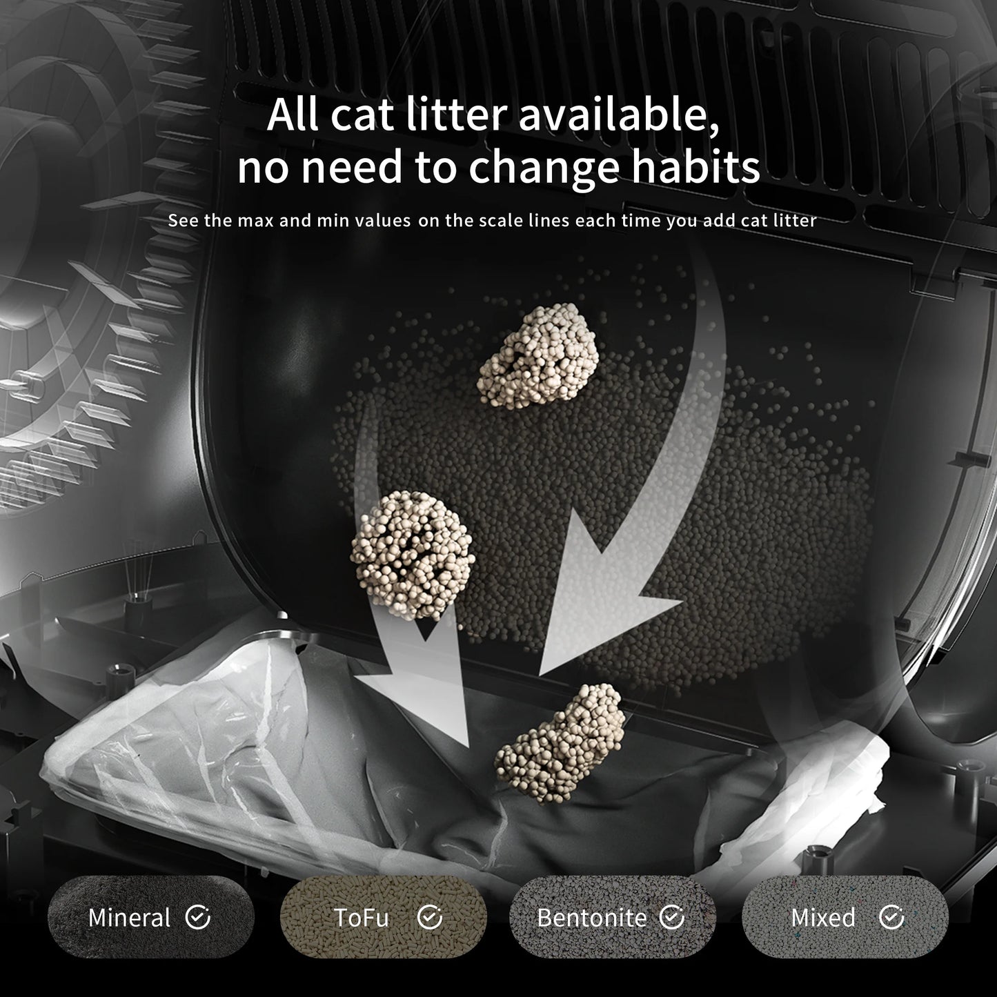 Automatic Cat Litter Box Self Cleaning with App Control & Cat Litter Mat Smart Cat Toilet for Multiple Large Cats