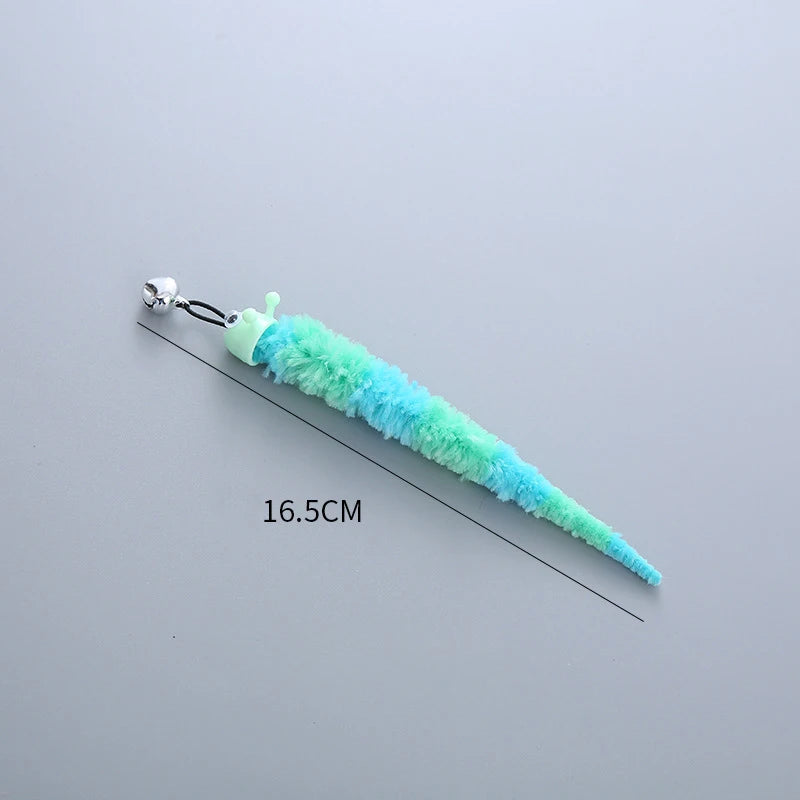 Cat Toys Funny Cat Stick Replacement Head Plush Feather Bird with Bell Toys Interactive Magic Wand DIY Feathers Pet Supplies
