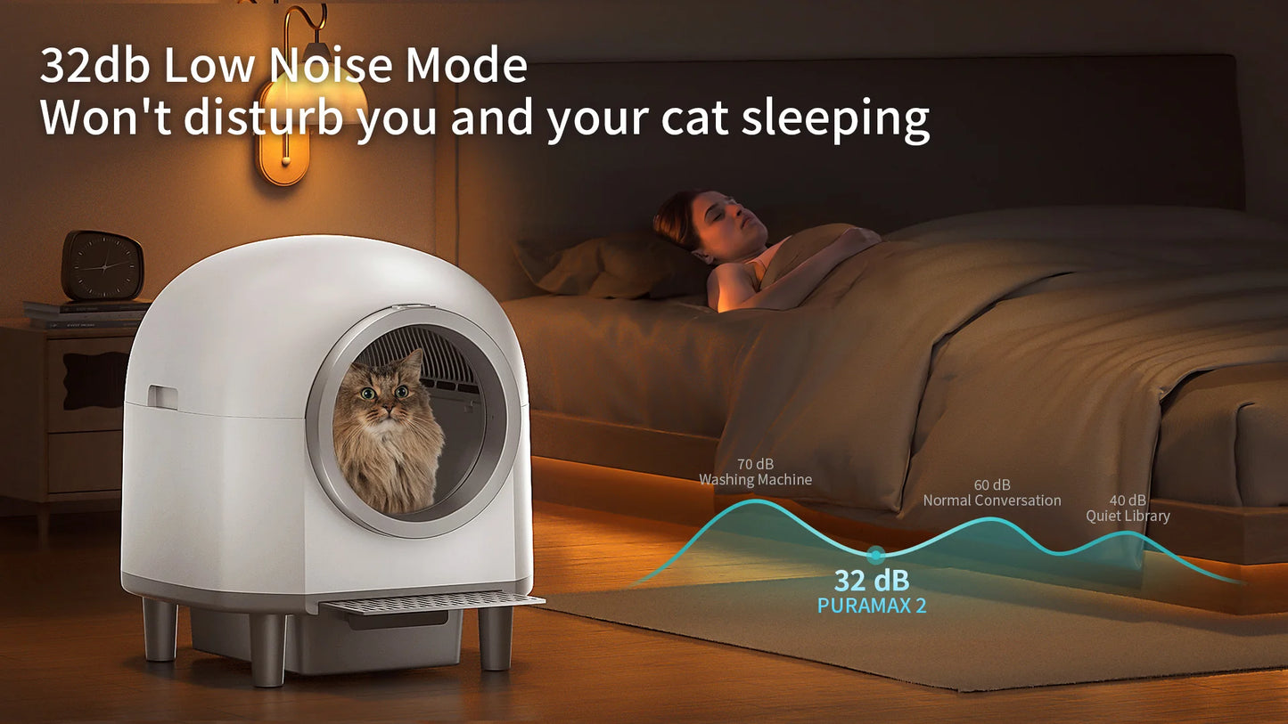 OMC-M1 Self Cleaning Automatic Cat Litter Box Toilet for 1.5-8kg Cat Trash Bag Litter Smart Cat Travel Toilet App Control Tray