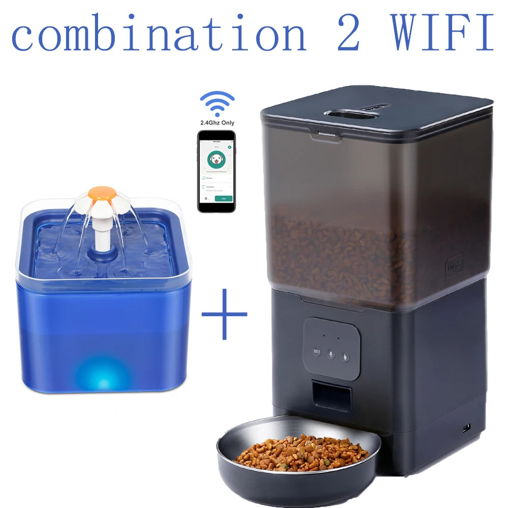 6L Dog Automatic Feeder Transparent Pet Smart Feeder 2L Cats Dispenser Feeding Bowl Remote Tuya WIFI Control Dry Food Pet Feeder