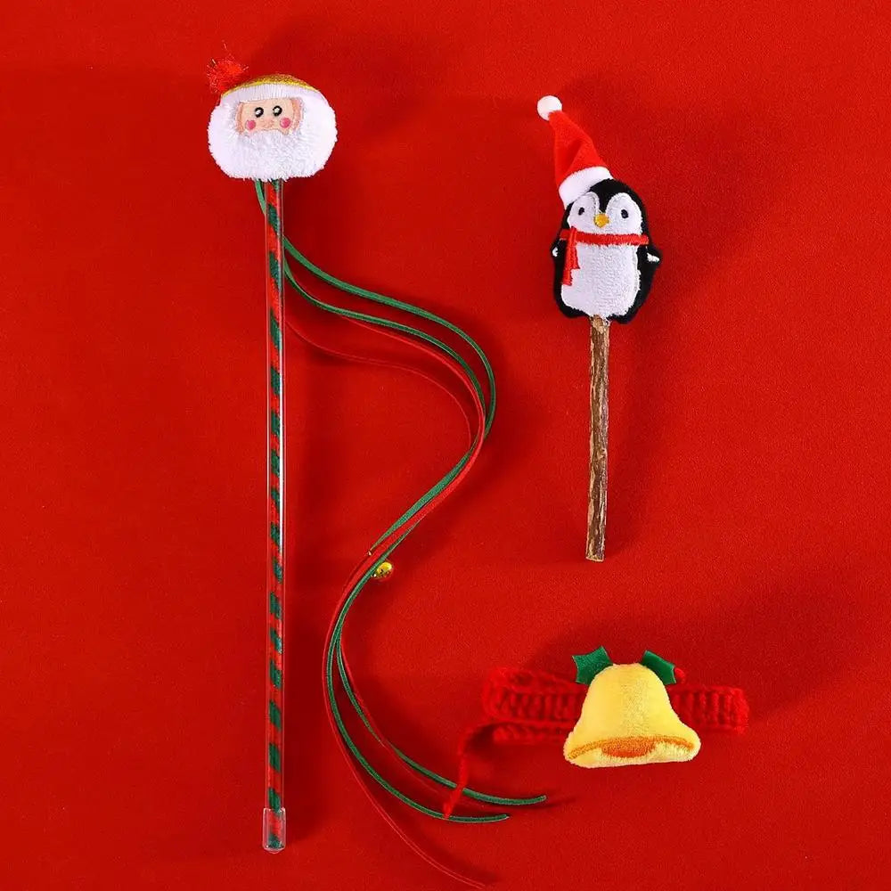 Cat Wands For Indoor Cats Creative Christmas Cat Toy String Cat Toy Interactive Cat Toy Multipurpose Cat Teasing Stick For Pet