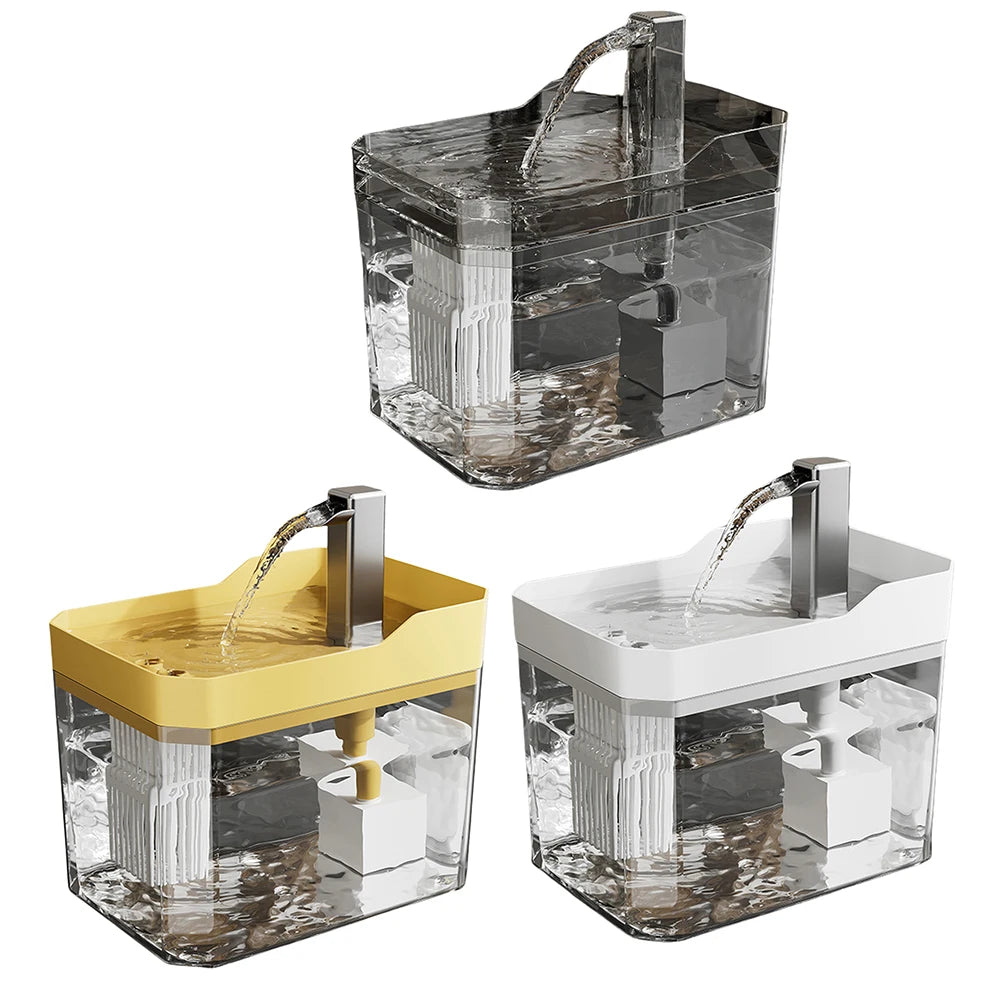 Cat Water Fountain Auto Filter Transparent Cat Drinker USB Anti-Dry Burning Recirculate Filtering Water Dispenser with Pump