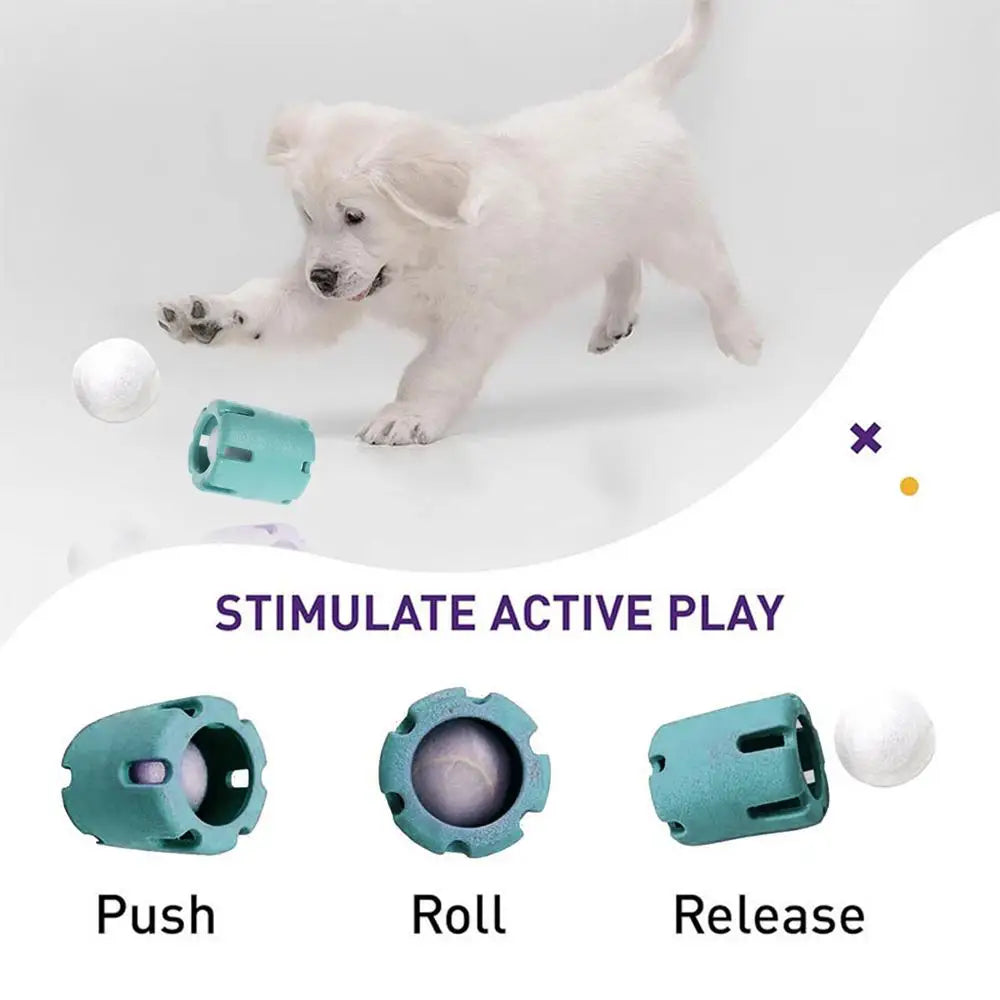 Puppy Teething Chew Ball Interactive Tumbling Puzzle Toy Dog Rubber Heavy Duty Tennis Ball Cup Toy For Small Dogs Little Dog
