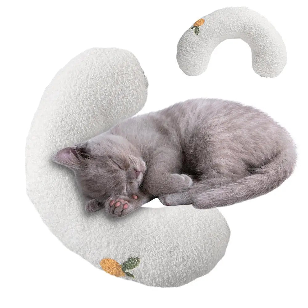 Cat Calming Pillow Cute Pet Pillow Soft U Shaped Cat Pillow Skin-Friendly Elastic Cushion Pet Accessories For Dogs Puppies