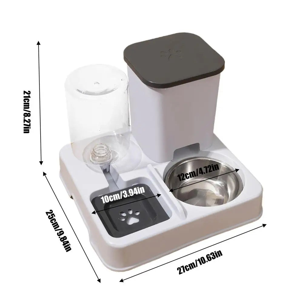 Automatic Feeder Cat Bowl Pets Water Dispenser Large Capacity Dogs Drinking Feeder 2 In 1 Non-Slip Pet Bowl Pet Feeding Supplies