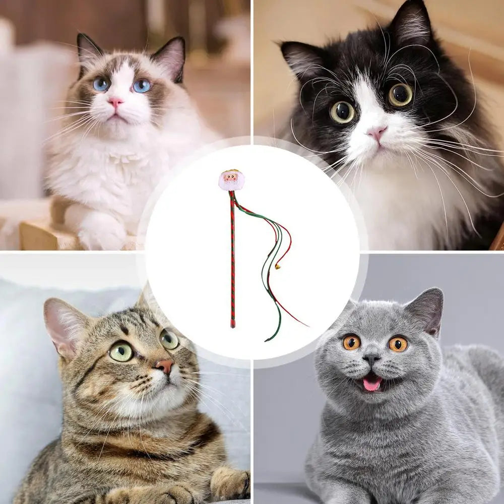 Cat Wands For Indoor Cats Creative Christmas Cat Toy String Cat Toy Interactive Cat Toy Multipurpose Cat Teasing Stick For Pet