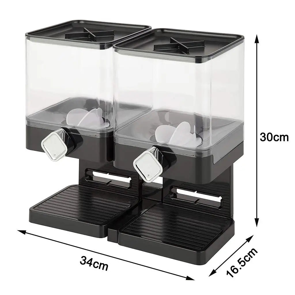 Standing Dry Food Storage Dispenser, 2 Grids Cereal Storage Box, Space