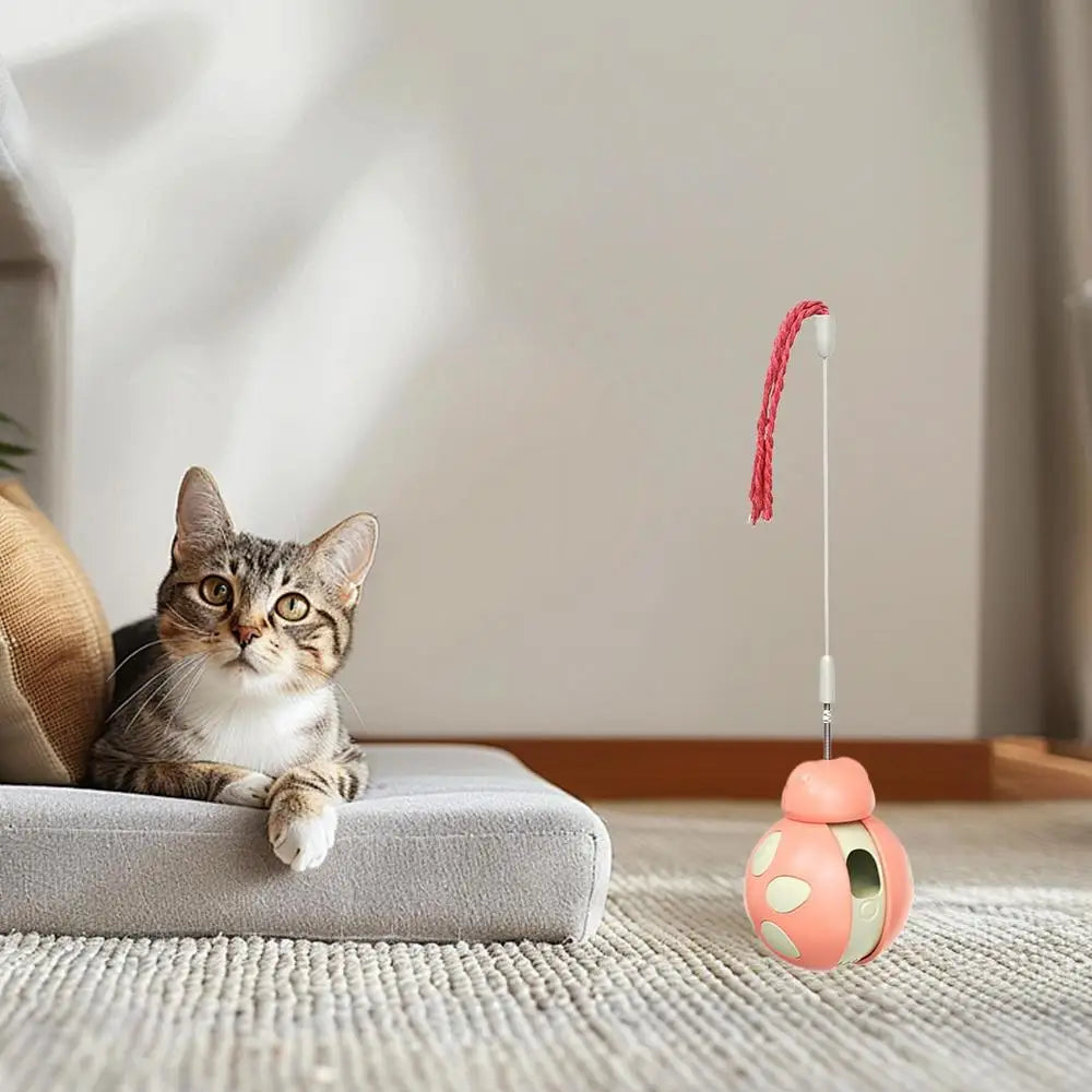 Interactive Toys For Indoor Cats Indoor Cat Teaser Toy Interactive Wobble Ball Slow-Feeding Treat Dispensing Pet Cat Exercise