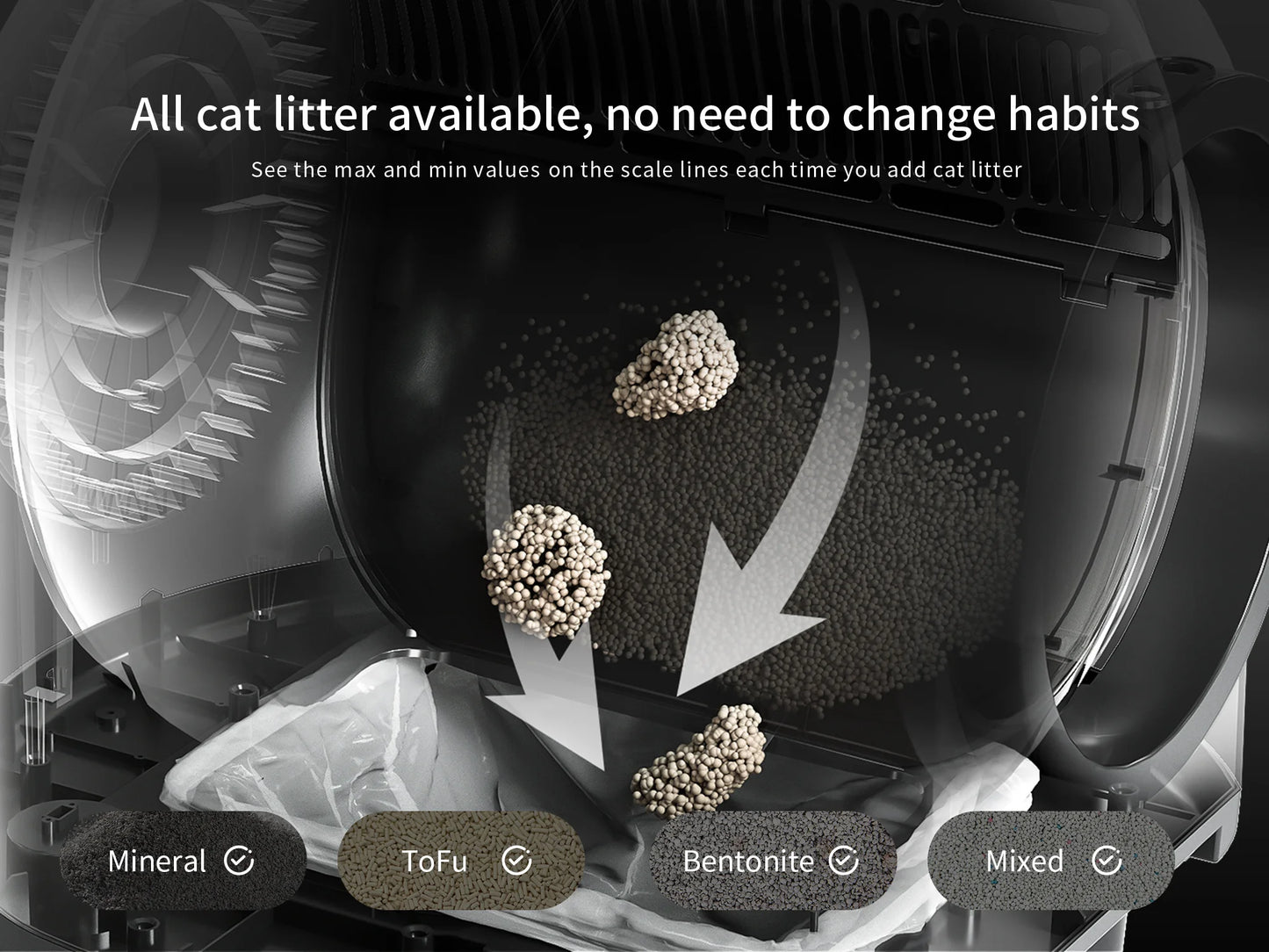 Automatic Cat Litter Box Self Cleaning with App Control & Cat Litter Mat Smart Cat Toilet for Multiple Large Cats