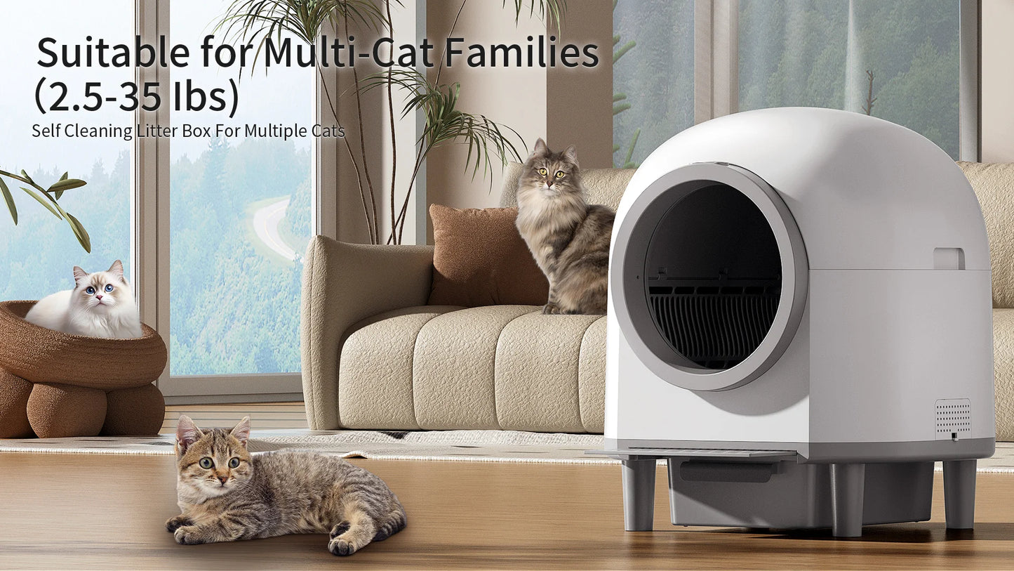 OMC-M1 Self Cleaning Automatic Cat Litter Box Toilet for 1.5-8kg Cat Trash Bag Litter Smart Cat Travel Toilet App Control Tray