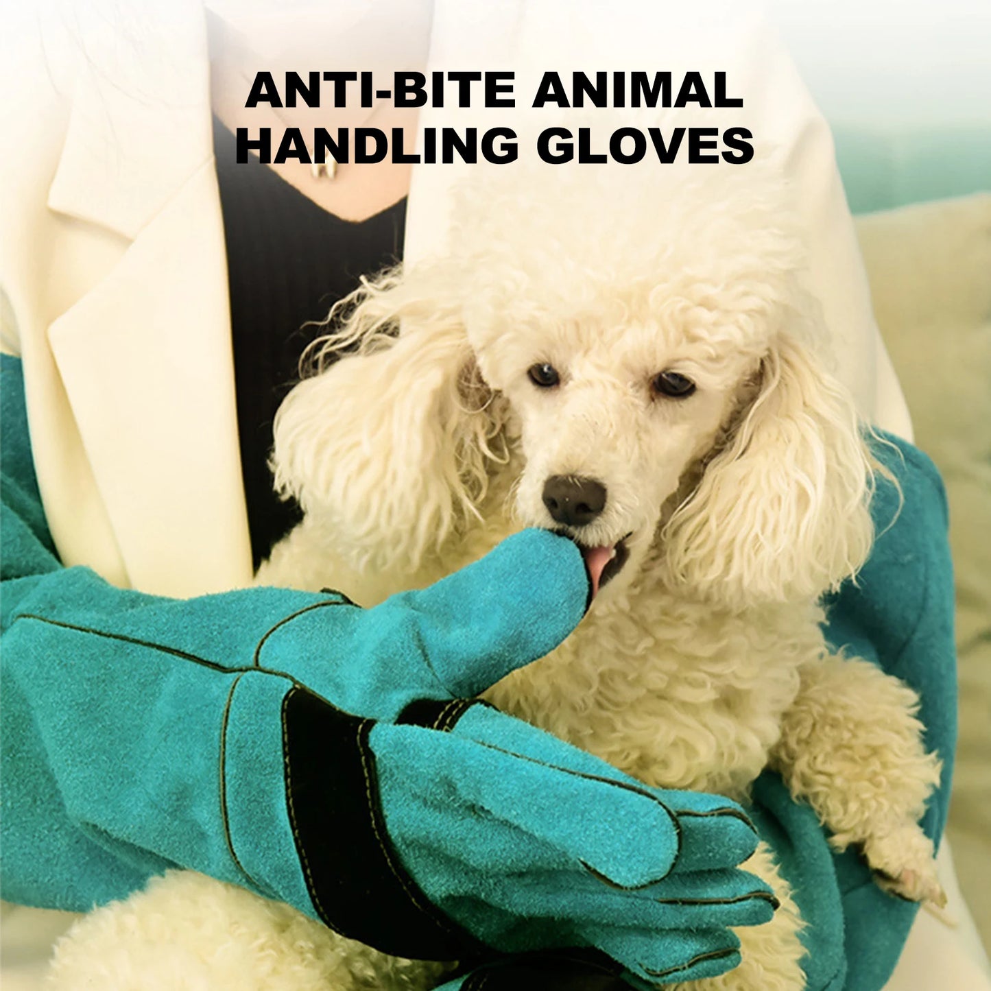 Animal Anti-Bite Gloves Durable Leather Protective Handling Gloves 45/60cm Length Cutting-proof And Anti-thorn Pet Handling Tool