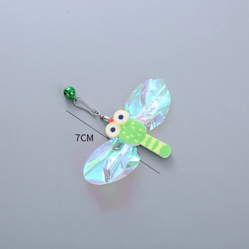 Cat Toys Funny Cat Stick Replacement Head Plush Feather Bird with Bell Toys Interactive Magic Wand DIY Feathers Pet Supplies
