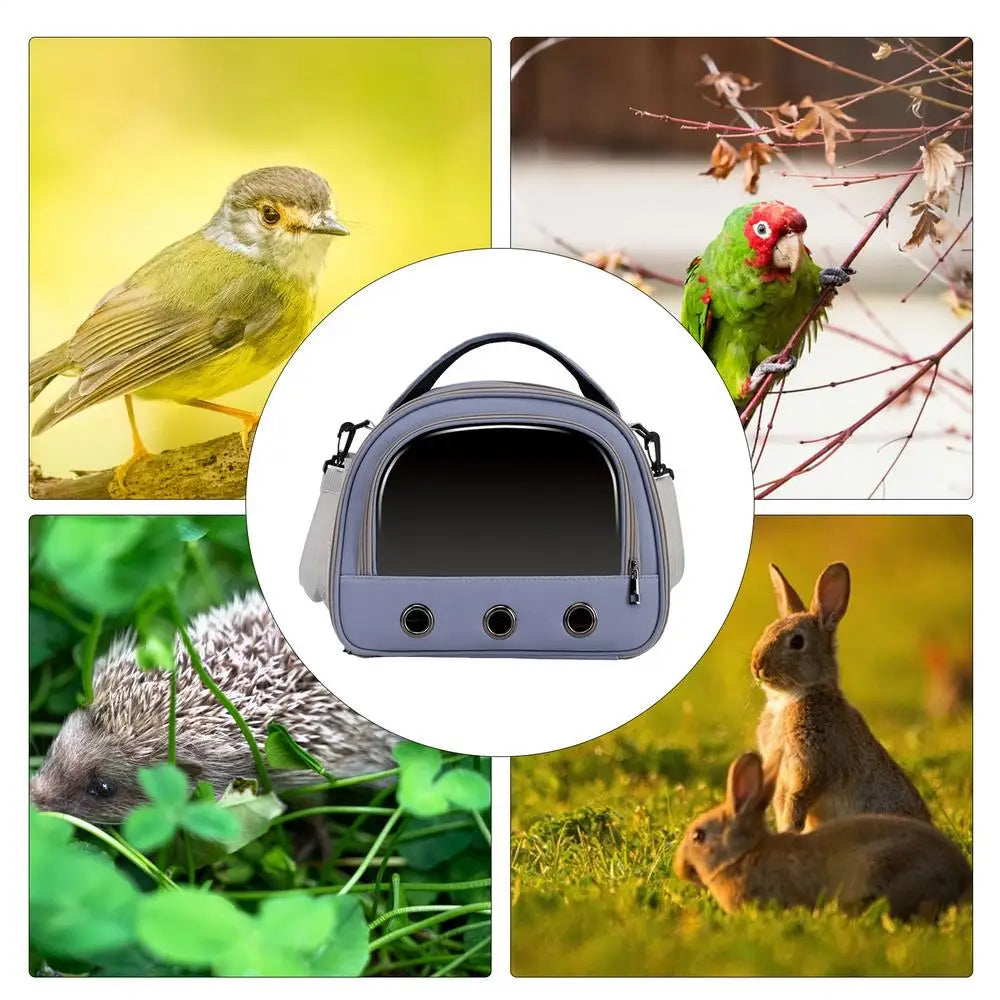 Bird Travel Carrier Parakeet Travel Carrier Bag Foldable & Handheld Breathable Shoulder Bag For Parrot Hamster Pigeon & Small