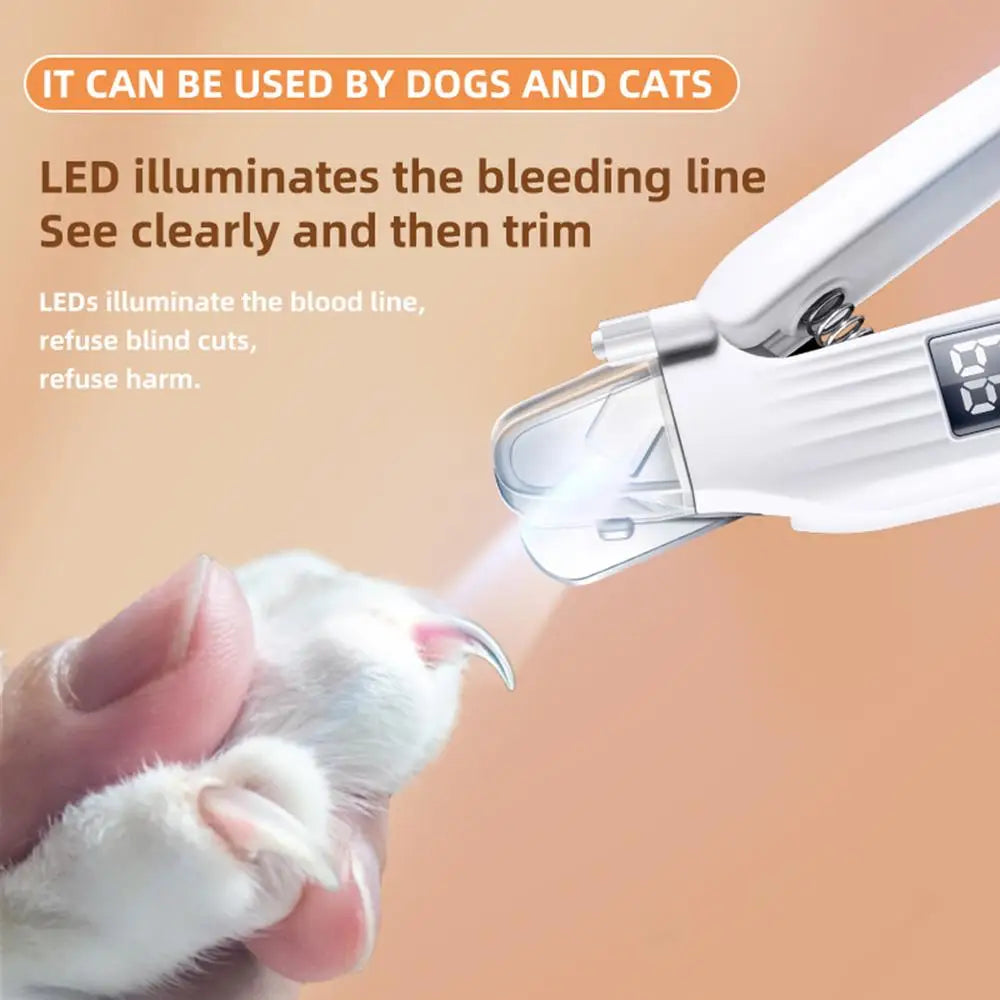 Pet Paws Trimmer Electric Rechargeable Dog Nail Trimmer With LED Light Ergonomic Pet Paws Grooming Tool Quiet File Toenail
