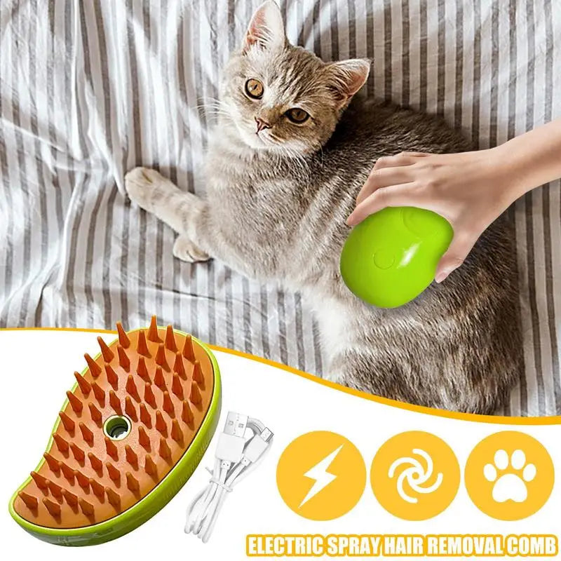 Cat Steam Brush Pet Massage Comb Cat Dog Grooming Comb Electric Spray Water Spray Cats Bath Brush Hair Brushes Grooming Supplies
