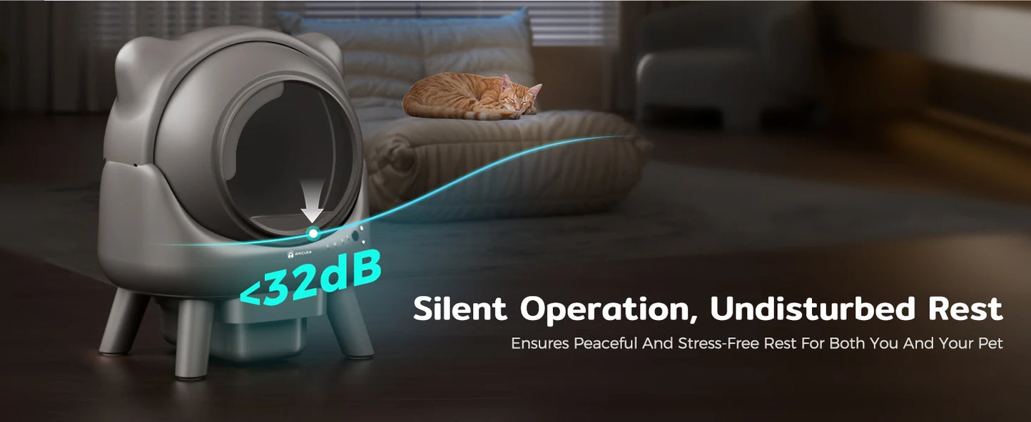 Amicura Cura X1 Automatic Cat Litter Box Self-Cleaning with App Control, Safety Sensor, Easy to Clean Electric Cat Litter Tray