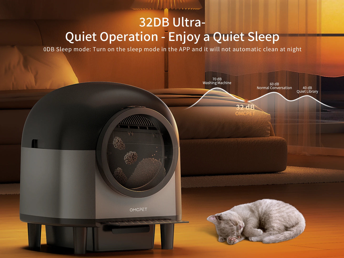 Automatic Cat Litter Box Self Cleaning with App Control & Cat Litter Mat Smart Cat Toilet for Multiple Large Cats