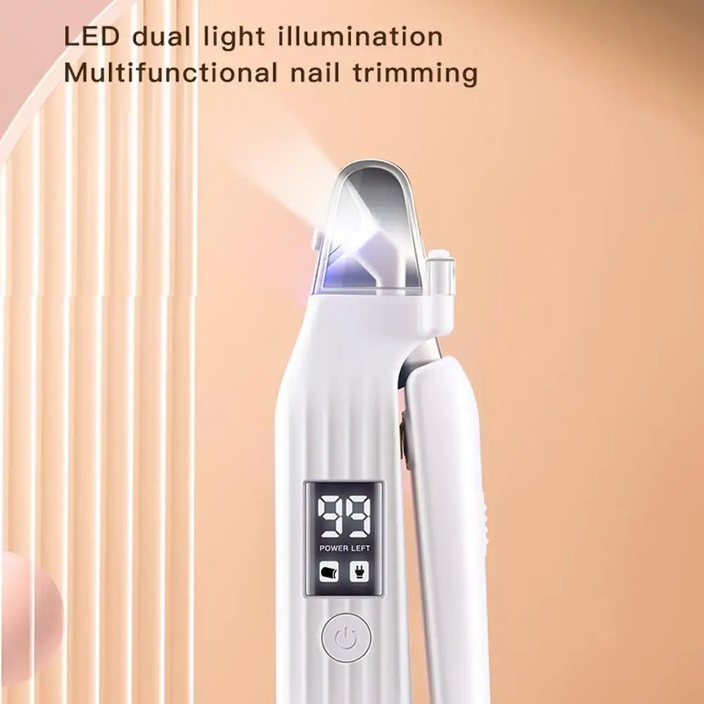 Pet Paws Trimmer Electric Rechargeable Dog Nail Trimmer With LED Light Ergonomic Pet Paws Grooming Tool Quiet File Toenail