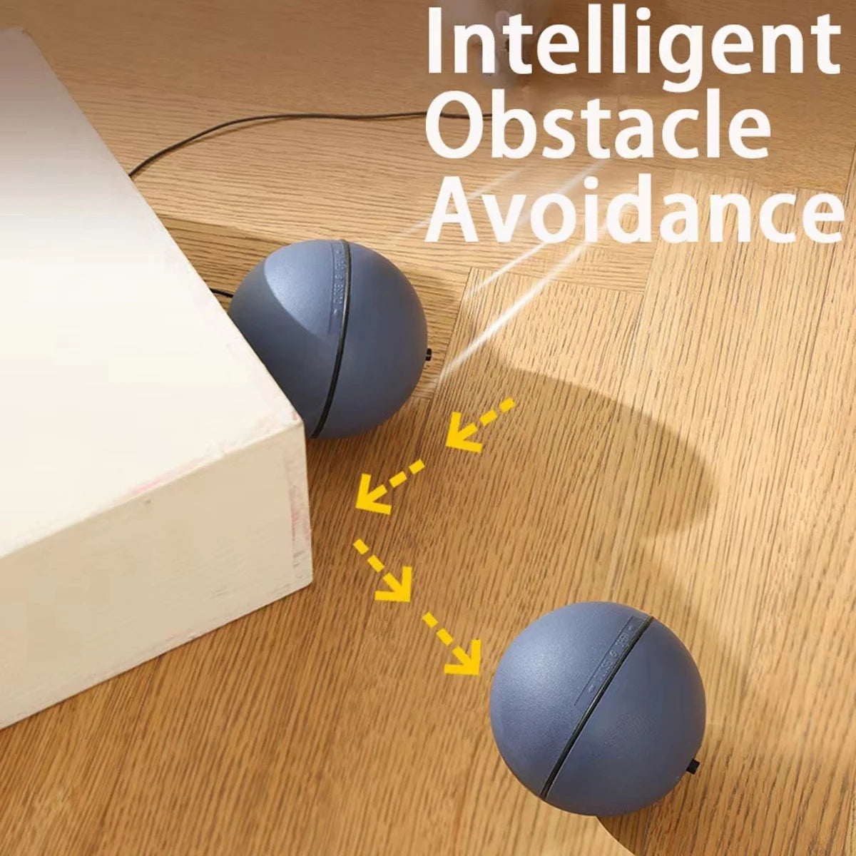 Automatic Intelligent Cat Toy Interactive with 5 Replaceable Obstacle Avoidance Balls Fun Interactive ABS Material for Cats