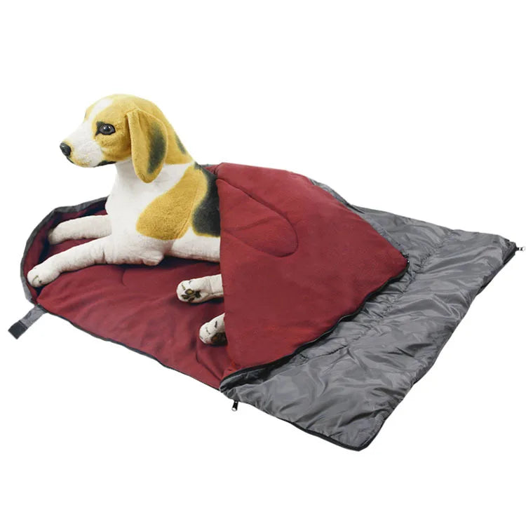 Fleece Pet Sleep Bag Bed Mat, Blanket Cushion Mattress, Drawstring, Outdoor Camping Dog Mats