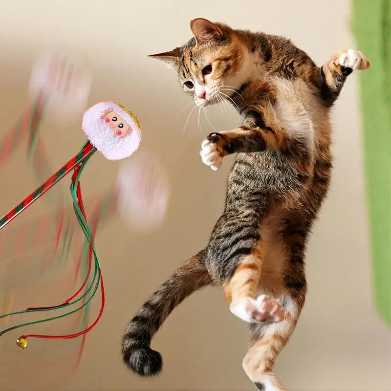 Cat Wands For Indoor Cats Creative Christmas Cat Toy String Cat Toy Interactive Cat Toy Multipurpose Cat Teasing Stick For Pet