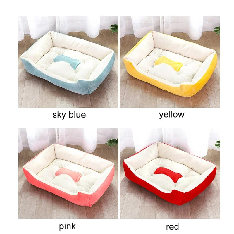 Bone Pet Bed Warm Cat And Dog Mattresses Rectangle Dog Bed Sleeping Bag Soft Washable Kennel For Small Medium Large Dog Cat