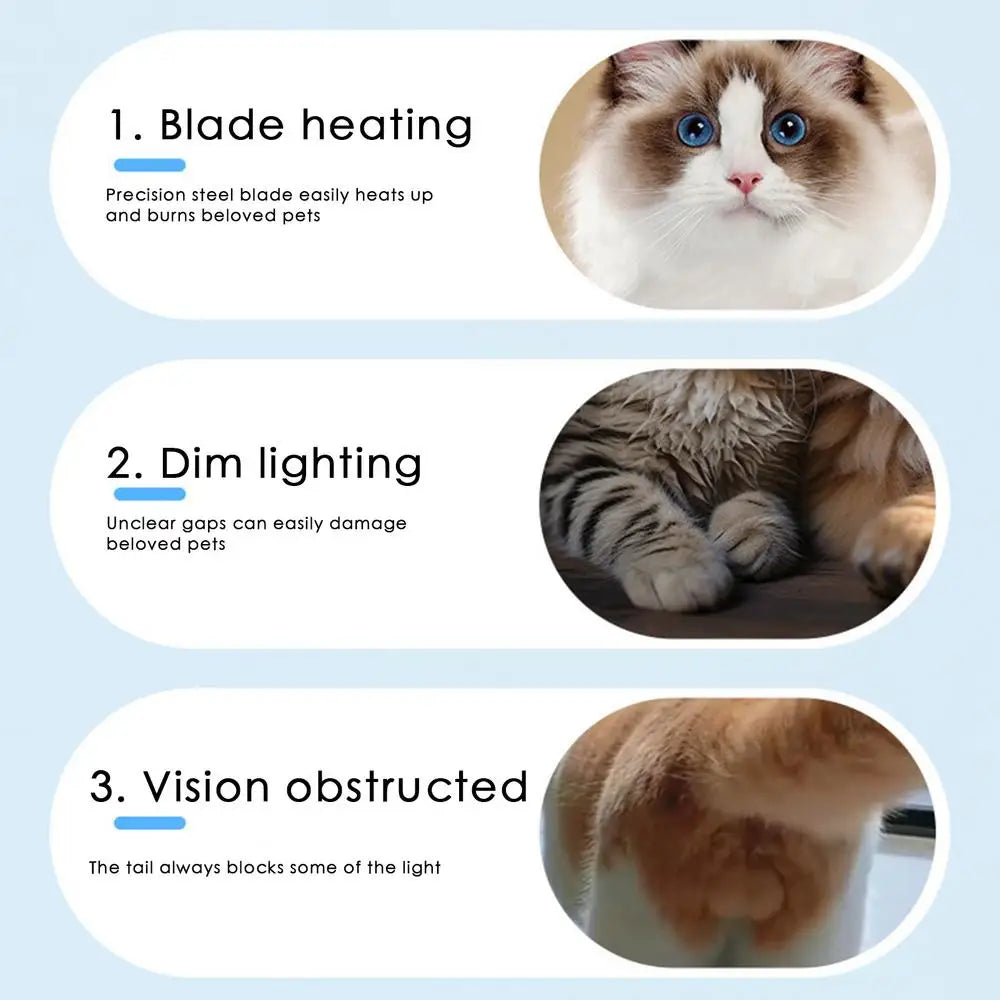 Dog Paw Trimmer with LED Light Fully Waterproof Pet Hair Trimmer with LED Display Dog Clippers for Grooming Daily supplies