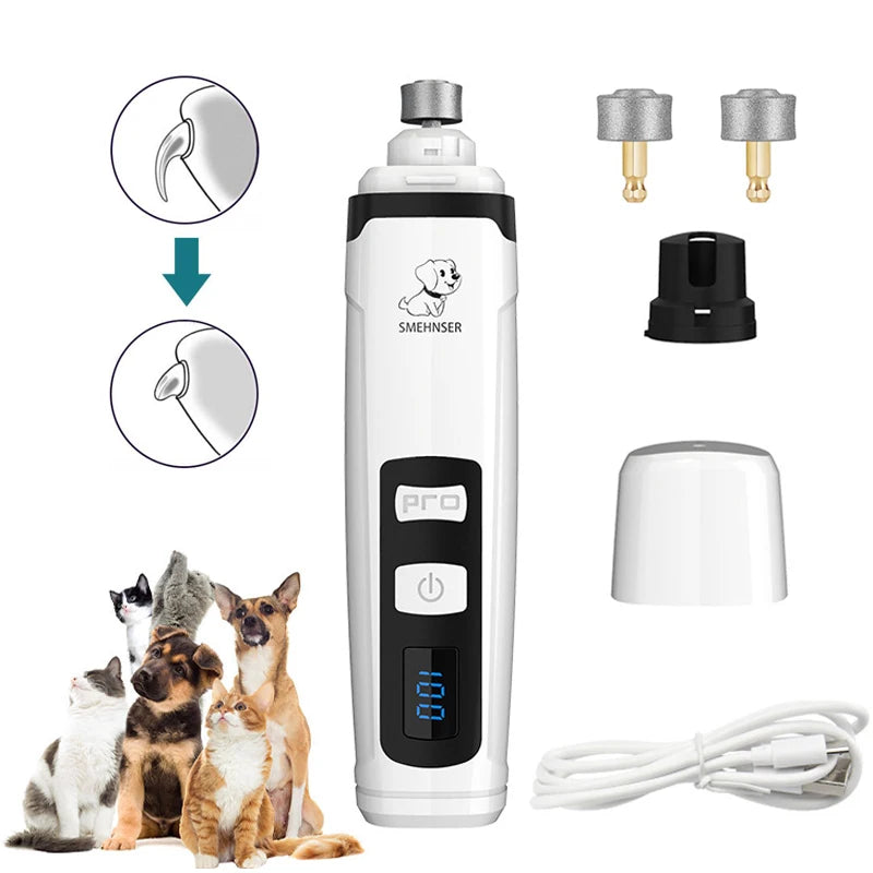 Rechargeable Electric Dog Nail Clippers, Quiet USB Charging, Cat Paws, Nail Grooming, Nail Grinder, Trimmer, Pet Tools