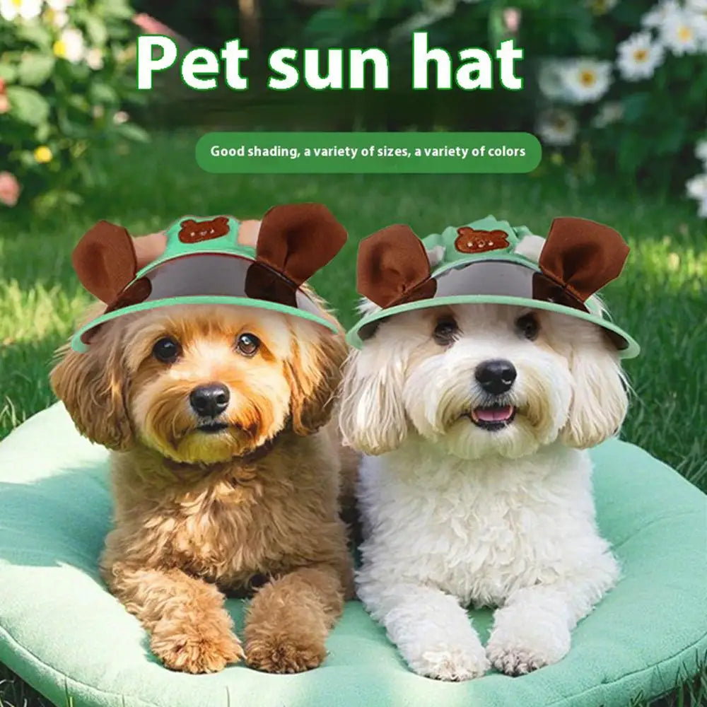 Dog Sun Visor Hat Kitten Outdoor Caps Pet Sun Protection Caps Adjustable Travel Sport Hat Visor Sunbonnet Outfit For Small Puppy
