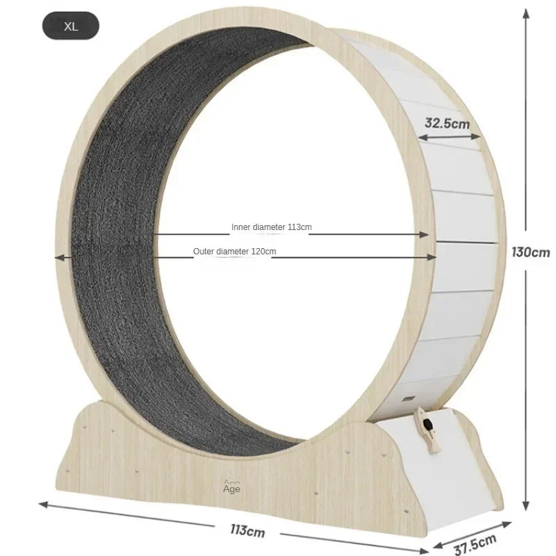 Cat Treadmill Solid Wood Multilayer Cat Training Toy Large Roller Cat Climbing Frame Pet Fitness Furniture Universal for Dogs