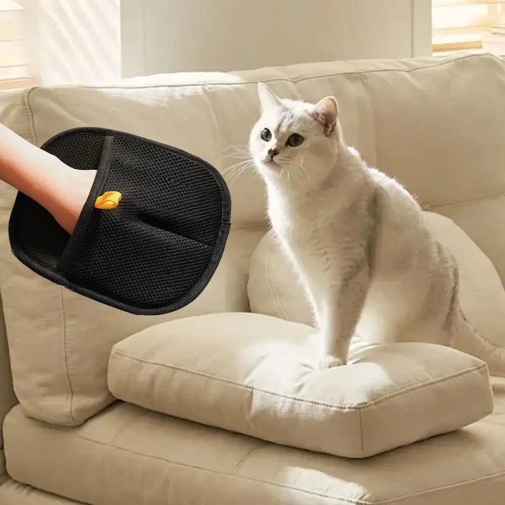 Double-Sided Pet Grooming Gloves Multifunctional Pet Hair Remover Glove Cat Grooming Hair Comb for Bath Clean Massage For Animal