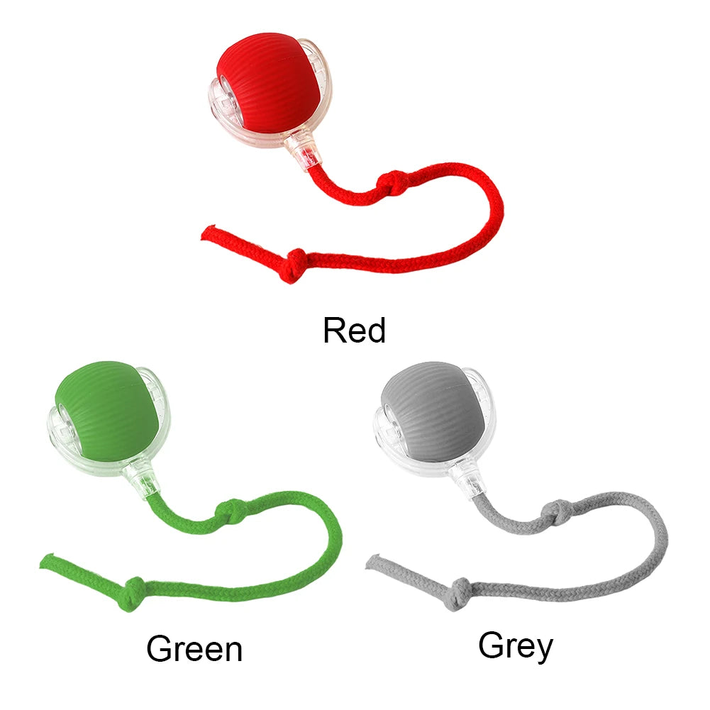 1/2PCS Cat Interactive Ball Toy Automatic Rolling Ball Faux Tail Rechargeable Smart Pet Electric Dog Cat Training Imitate Mouse