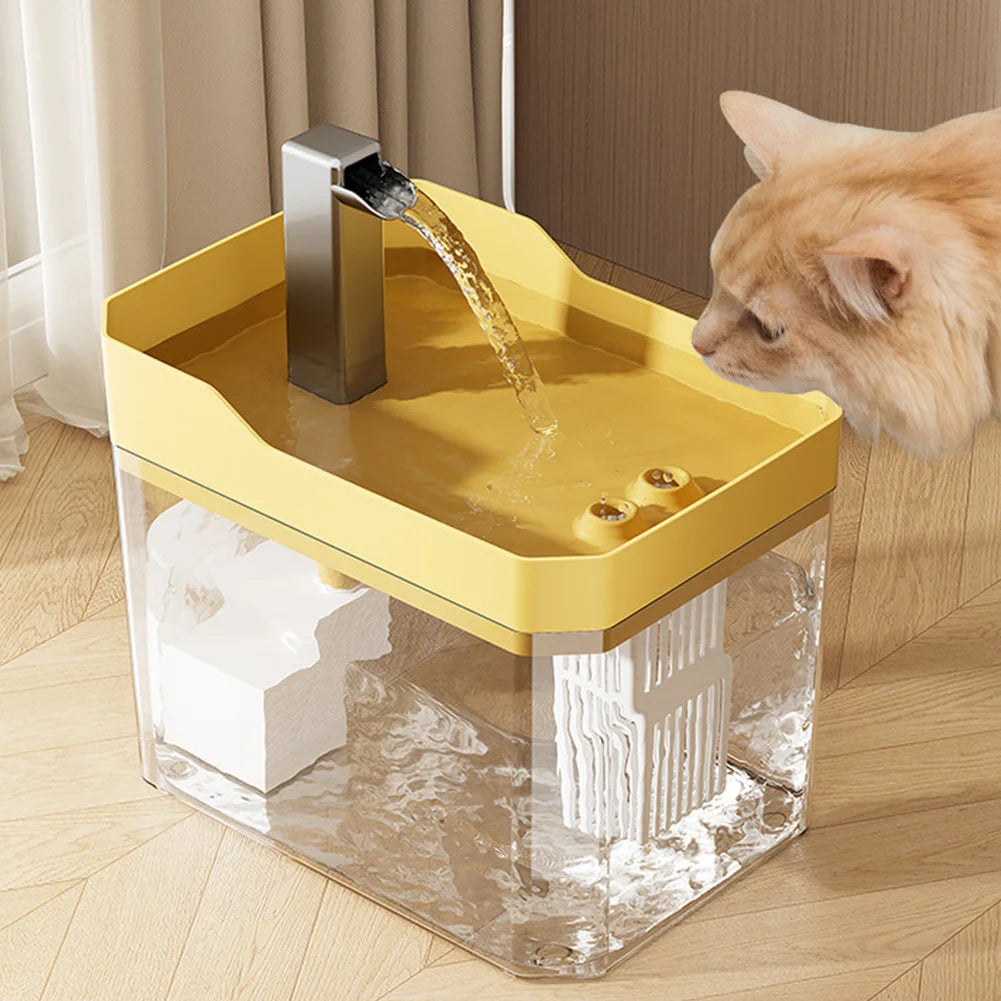 Cat Water Fountain Auto Filter Transparent Cat Drinker USB Anti-Dry Burning Recirculate Filtering Water Dispenser with Pump