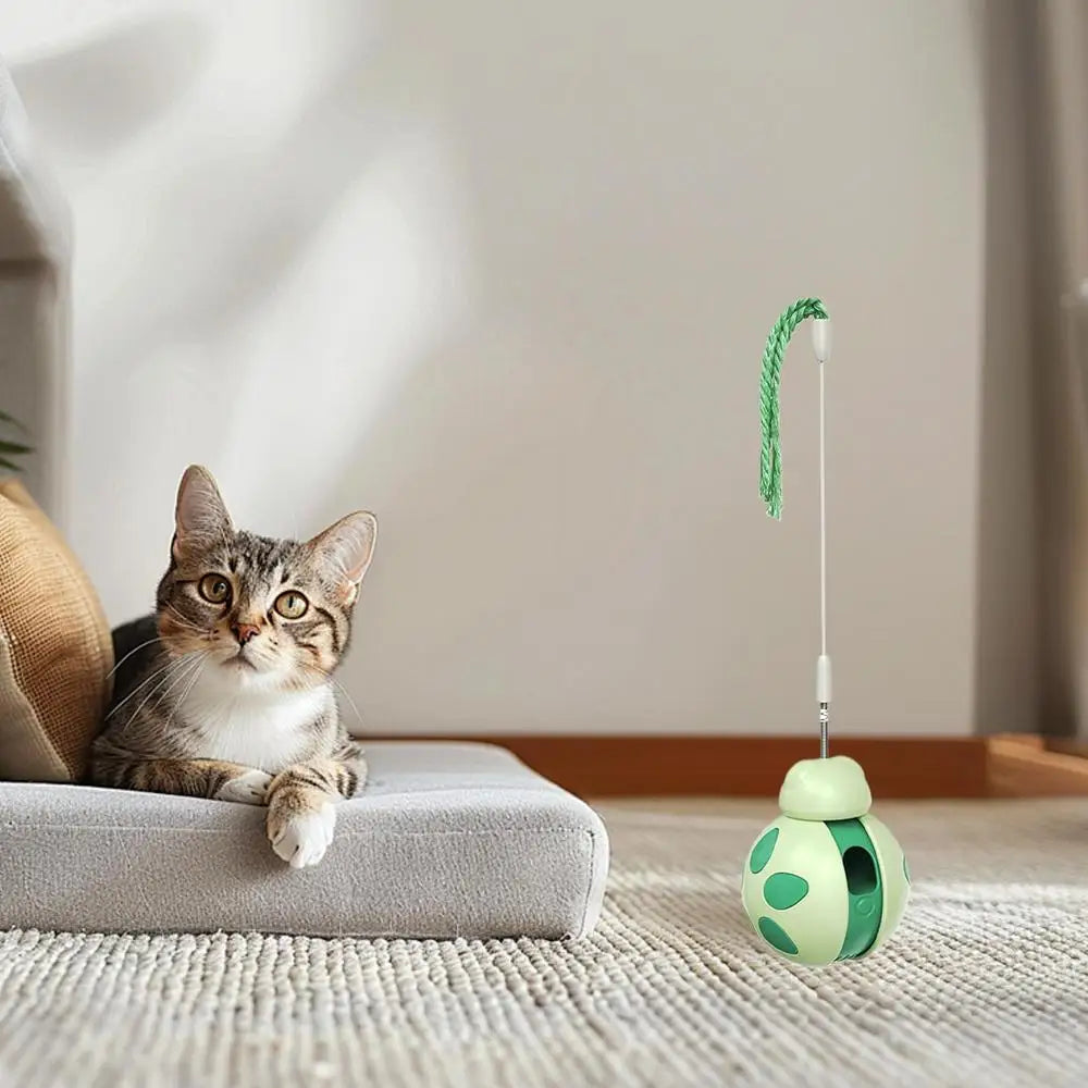 Interactive Toys For Indoor Cats Indoor Cat Teaser Toy Interactive Wobble Ball Slow-Feeding Treat Dispensing Pet Cat Exercise