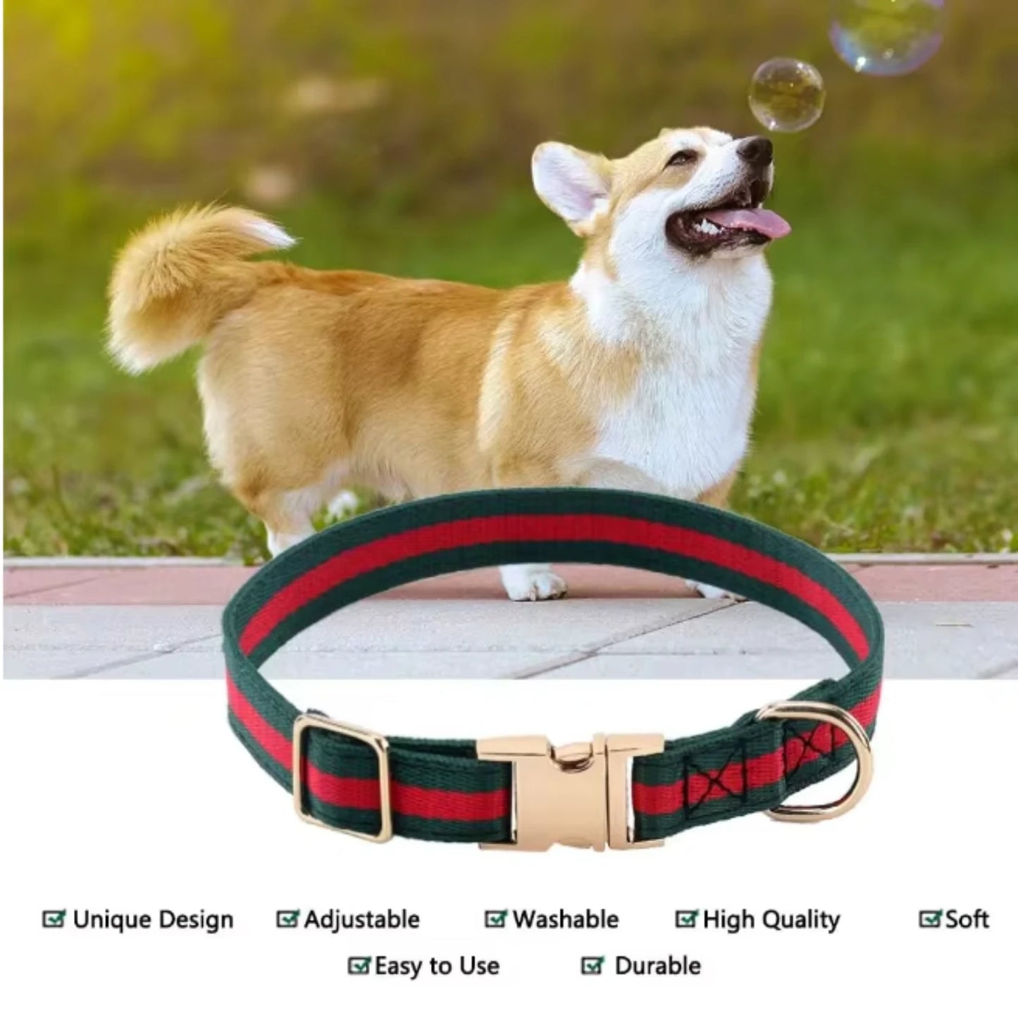 wholesale Adjustable luxury Nylon with pet Leash Nylon for puppy midium dog