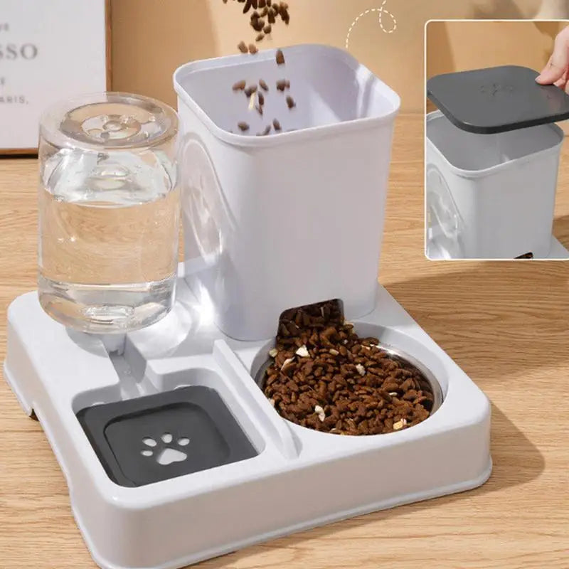 Automatic Feeder Cat Bowl Pets Water Dispenser Large Capacity Dogs Drinking Feeder 2 In 1 Non-Slip Pet Bowl Pet Feeding Supplies