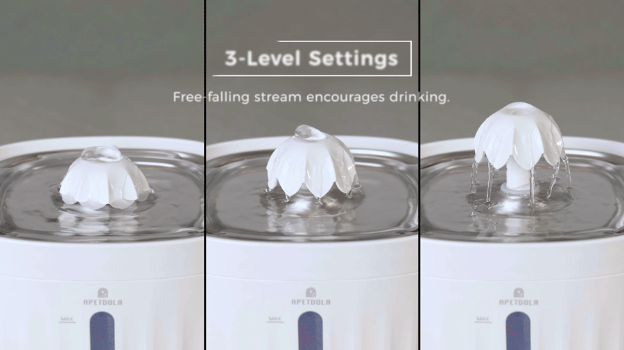 APETDOLA Cat Water Fountain Automatic Pet Water Dispenser for Cats Dogs with Stainless Steel Tray 6-level Filtering System fp10