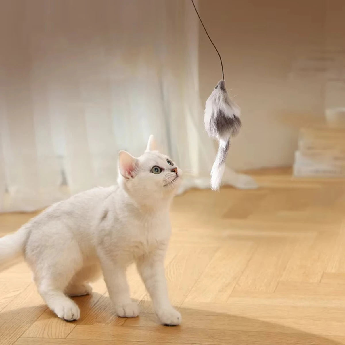 Automatic Intelligent Cat Toy Interactive with 5 Replaceable Obstacle Avoidance Balls Fun Interactive ABS Material for Cats