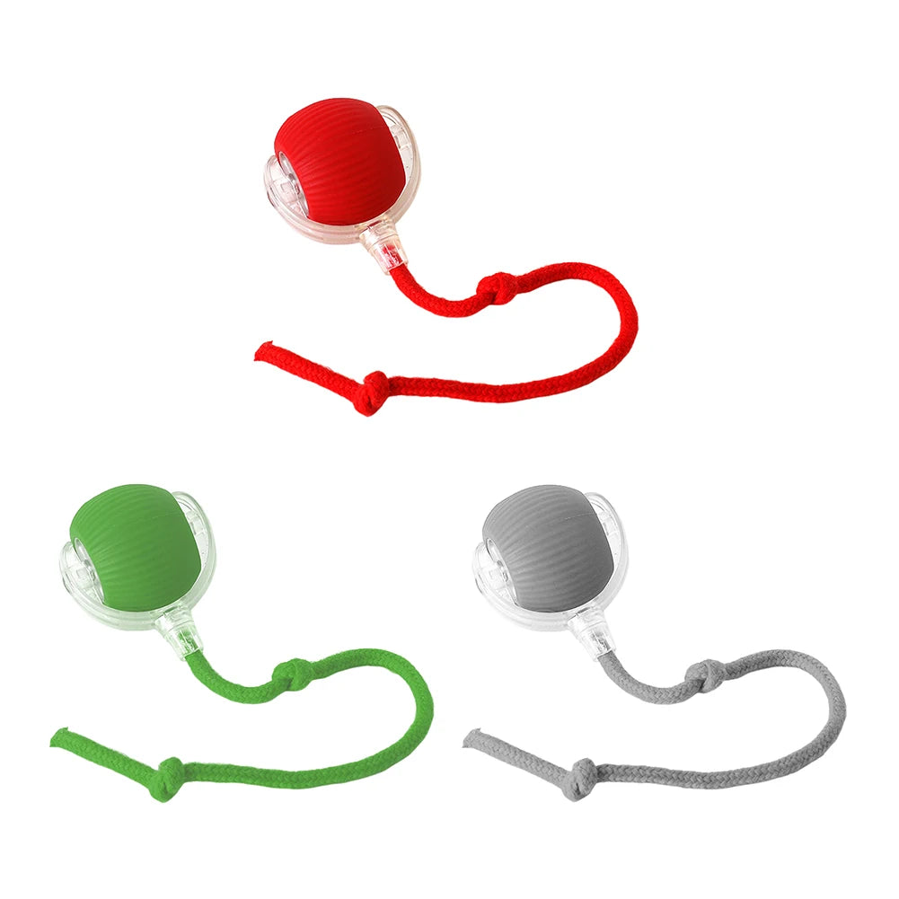 1/2PCS Cat Interactive Ball Toy Automatic Rolling Ball Faux Tail Rechargeable Smart Pet Electric Dog Cat Training Imitate Mouse