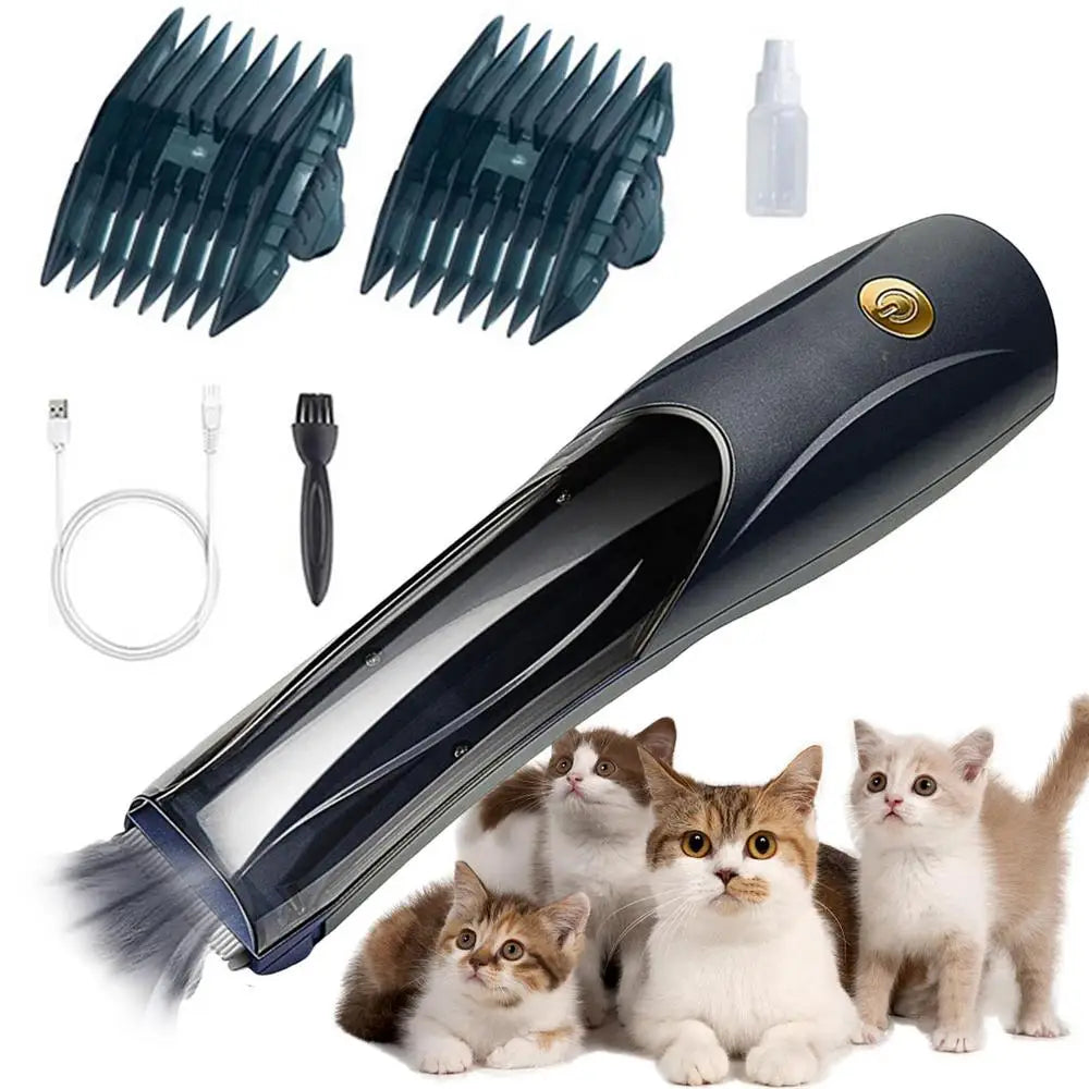 Dog Shaver Clipper 3-speed Cordless Pet Hair Clipper With Suction USB Vacuum Electric Dog Hair Trimmer Low Noise 1500mAh USB