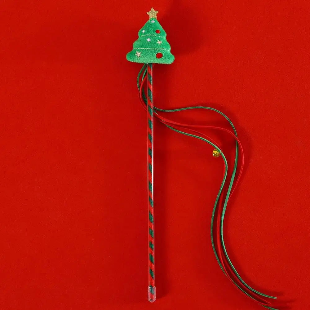 Cat Wands For Indoor Cats Creative Christmas Cat Toy String Cat Toy Interactive Cat Toy Multipurpose Cat Teasing Stick For Pet