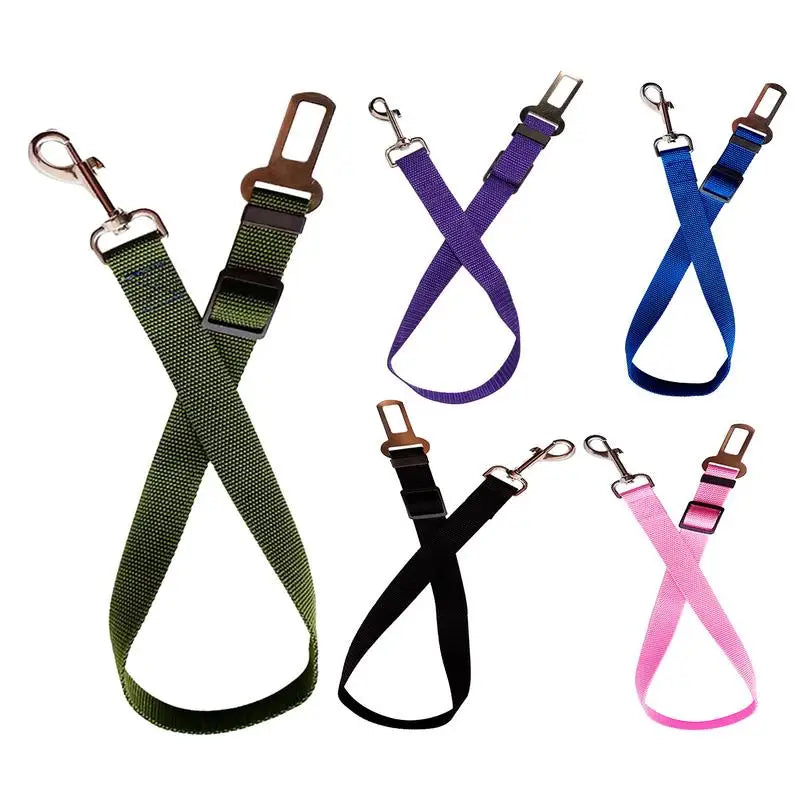 Dog Auto Car Safety Belts Pet Car Harness Adjustable Strap Buckle Clip Seatbelt Easy Control Vehicle Seat Belt Attachment