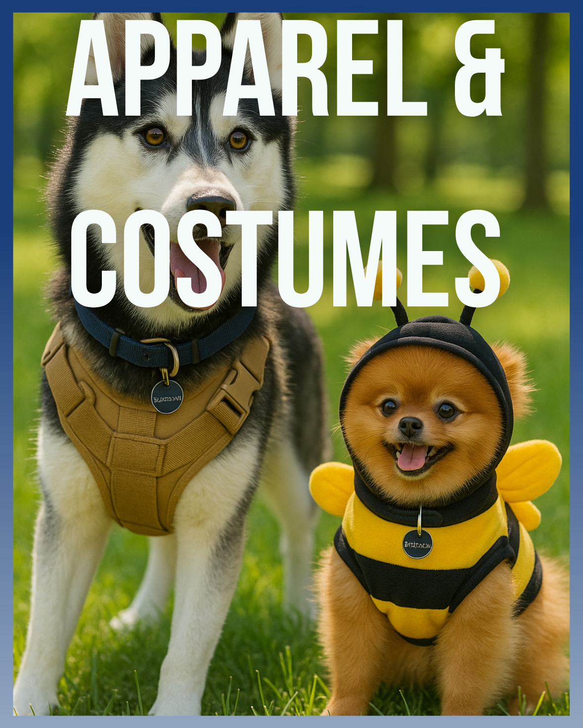 Dog apparel and costumes including pet vest, jacket, and Halloween outfits