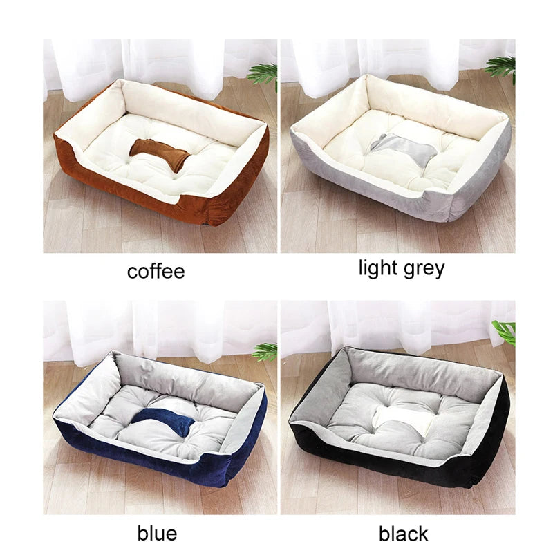 Bone Pet Bed Warm Cat And Dog Mattresses Rectangle Dog Bed Sleeping Bag Soft Washable Kennel For Small Medium Large Dog Cat